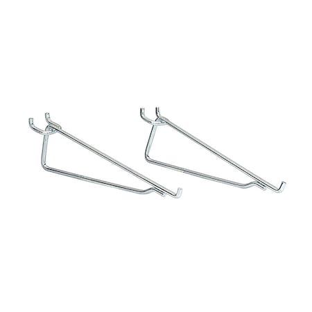 Crawford Crawford Zinc Plated Silver Steel 8 in. Peg Hook Shelf Bracket 2 pk 18580